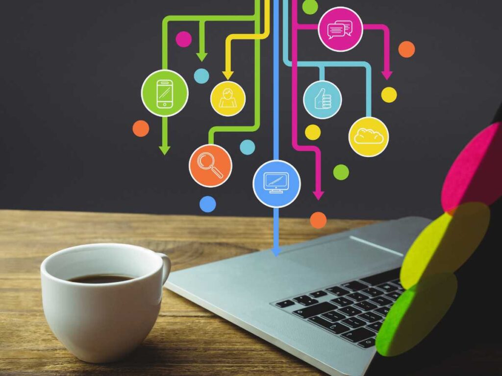 Gráficos de fuentes de información digital conectadas a un ordenador.